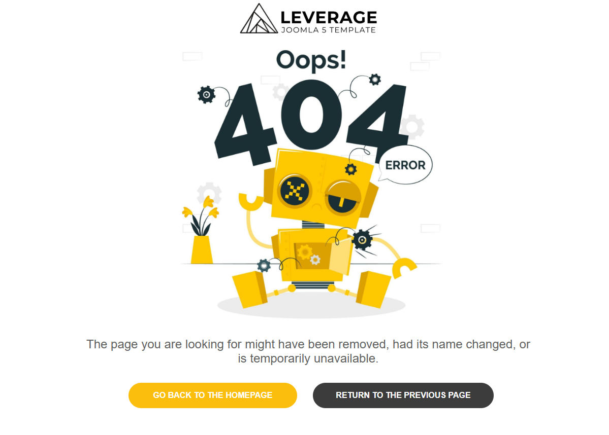 Leverage Theme 404 Page