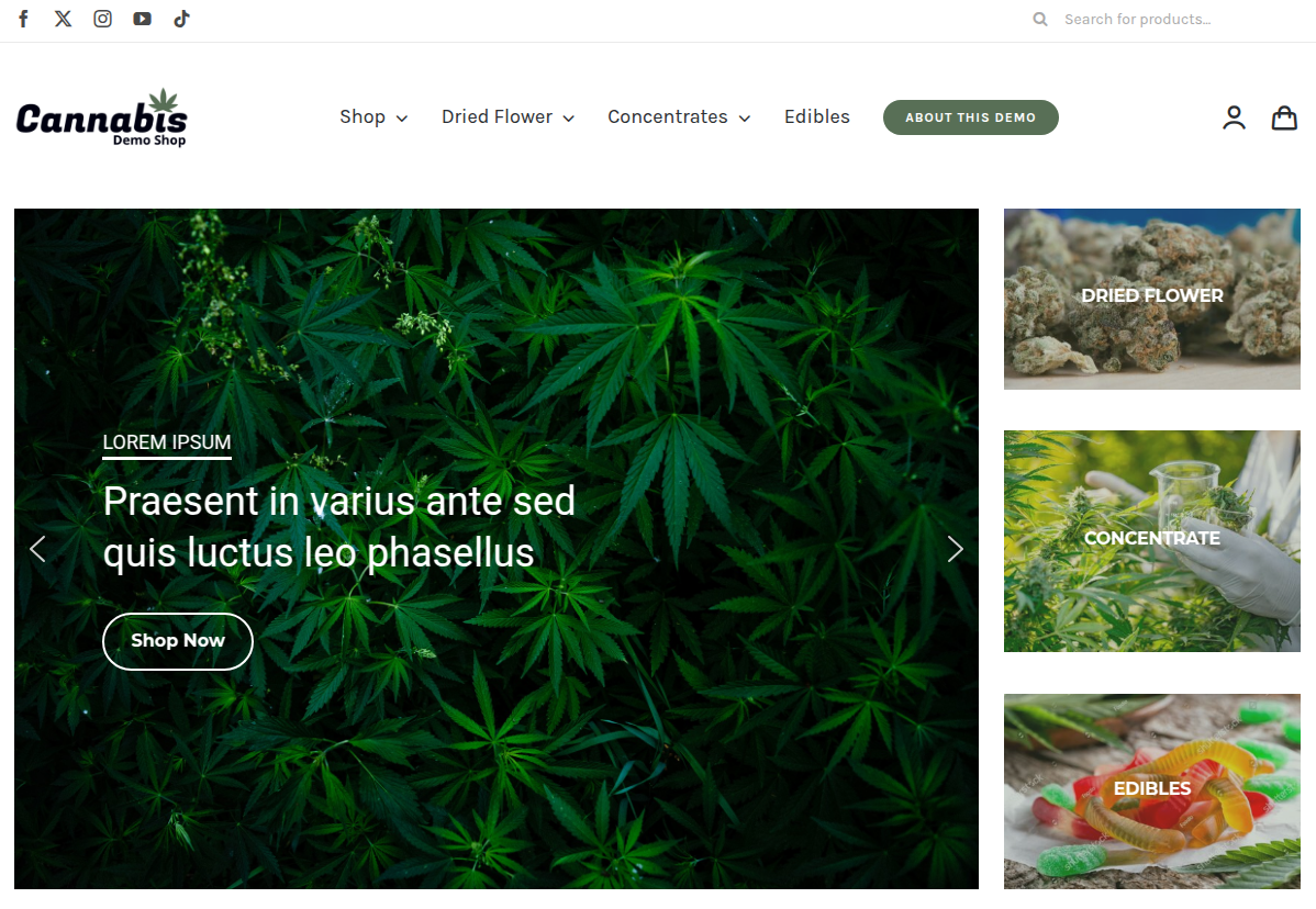 Cannabis Web Store Package