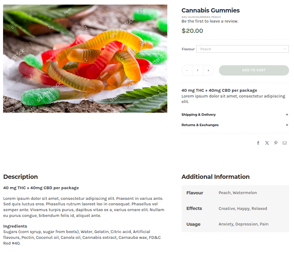 Cannabis Web Store Package