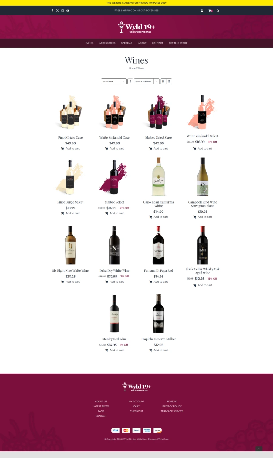 Online store displaying age-restricted products